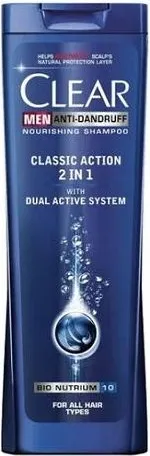 Clear Men Anti-Dandruff Classic Action Шампоан 2в1 за мъже против пърхот 250 мл