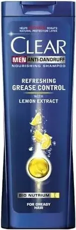 Clear Men Refreshing Grease Control Шампоан за мъже против пърхот с екстракт от лимон 250 мл