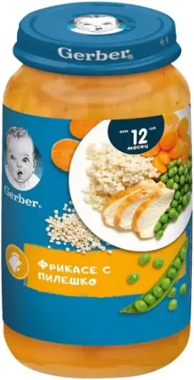 GERBER® Храна за бебета Фрикасе с пилешко пюре от 12-ия месец бурканче 250 гр