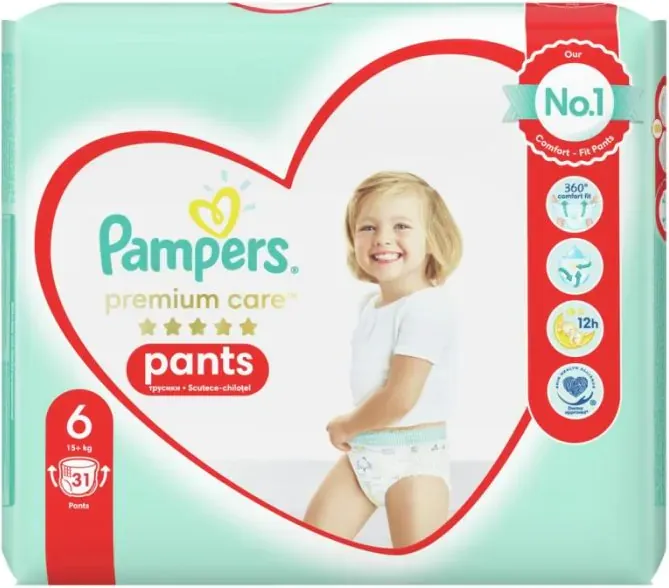 Пелени - гащички Pampers Premium Care Pants Размер 6 31 бр
