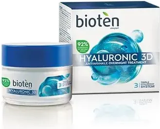 Bioten Hyaluronic 3D Нощен крем за лице против бръчки с хиалуронова киселина 50 мл