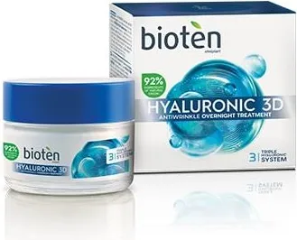 Bioten Hyaluronic 3D Нощен крем за лице против бръчки с хиалуронова киселина 50 мл