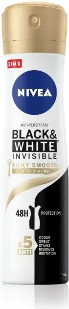 Nivea Black & White Invisible Silky Smooth Дезодорант спрей против изпотяване за жени 150 мл