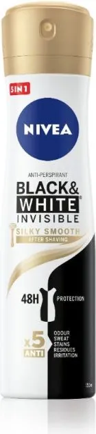 Nivea Black & White Invisible Silky Smooth Дезодорант спрей против изпотяване за жени 150 мл