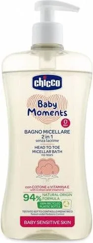 Chicco Baby Moments Sensitive 2in1 Мицеларна вода за лице и тяло 500 мл