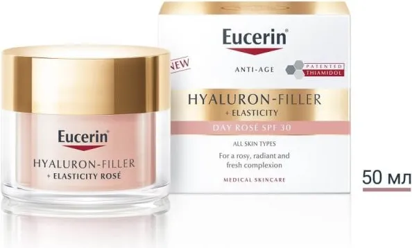 Eucerin Hyaluron-Filler + Elasticity Rose Озаряващ дневен крем SPF30 50 мл