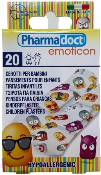 Pharmadoct Kids Детски пластири с емоджи х 20 броя