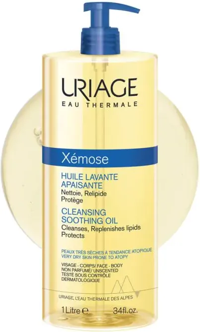 Uriage Xemose Почистващо успокояващо душ олио за лице и тяло 1000 мл