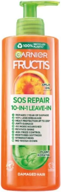 Garnier Fructis SOS Repair Крем за суха и увредена коса 10в1 с масло от амла и течен кератин 400 мл