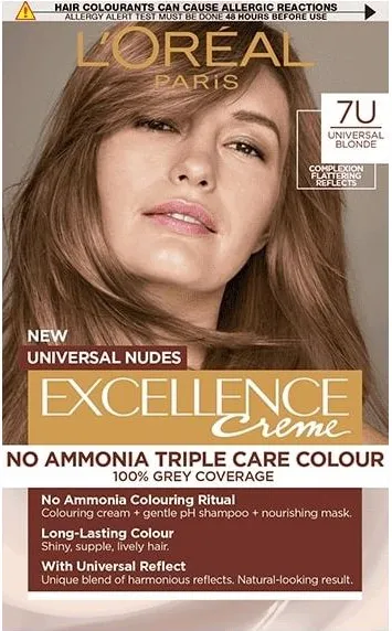 L’Oreal Excellence Universal Nudes Безамонячна боя за коса цвят 7U Blonde