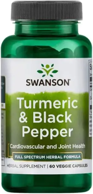 Swanson Turmeric & Black Pepper Куркума и черен пипер х60 капсули