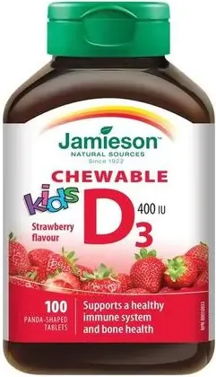 Jamieson Витамин D3 за деца с вкус на ягода 400IU х100 дъвчащи таблетки
