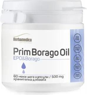 Herbamedica Prim Borago Oil Вечерна иглика и Бораго за хормоналната система 500 мг х 60 V капсули