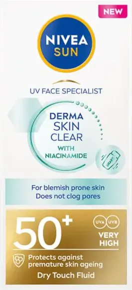 Nivea Sun UV Face Blemish Control Слънцезащитен флуид за лице SPF50+ 40 мл