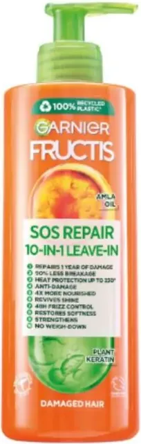 Garnier Fructis SOS Repair Крем за суха и увредена коса 10в1 с масло от амла и течен кератин 400 мл