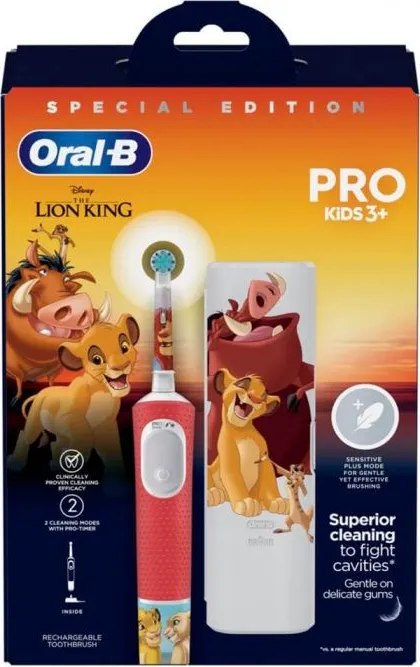 Oral-B Коледа 2024 Електрическа четка за деца Lion King PRO3 + Калъф Комплект