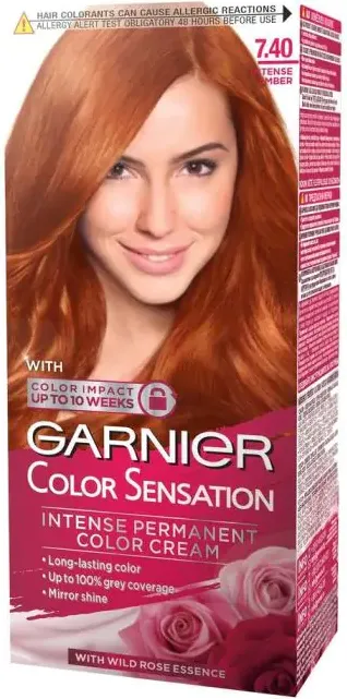 Garnier Color Sensation Трайна боя за коса, 7.40 Intense Amber