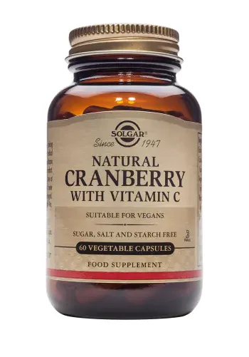 Solgar Natural Cranberry with Vitamin С Червена боровинка с Витамин С х60 капсули