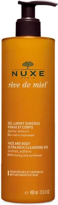 Nuxe Reve de Miel Измиващ гел за лице и тяло за суха и чувствителна кожа 400 мл