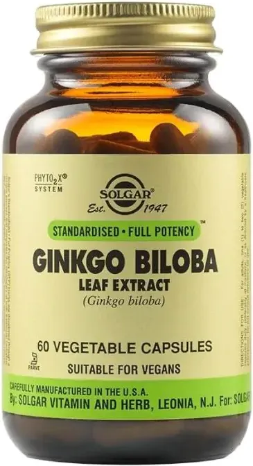 Solgar Ginkgo Biloba Leaf Extract Гинко Билоба за памет и концентрация x 60 капсули