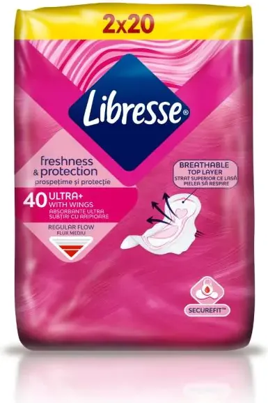 Libresse Freshness & Protection Ultra+ Дамски превръзки x40 бр