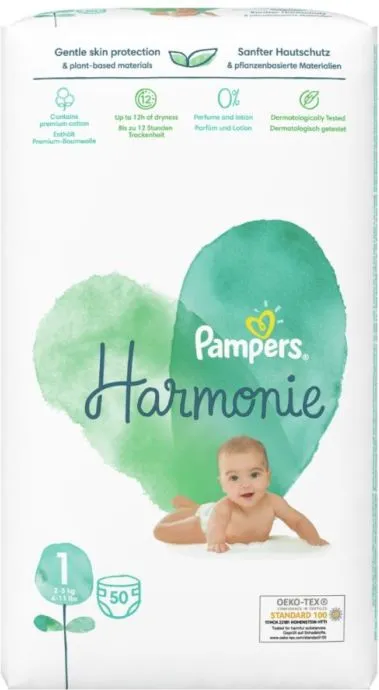 Пелени Pampers Harmonie Размер 1 New born 50 бр