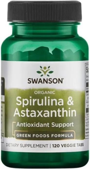 Swanson Spirulina & Astaxanthin Органична Спирулина и Астаксантин х120 таблетки