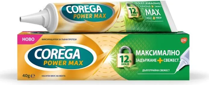 Corega Max Hold + Fresh Корега Фиксиращ крем за зъбни протези 40 гр