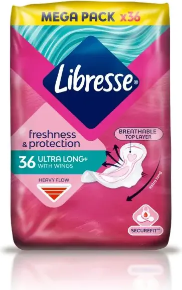 Libresse Freshness & Protection Ultra Long+ Mega Pack Дамски превръзки x36 бр