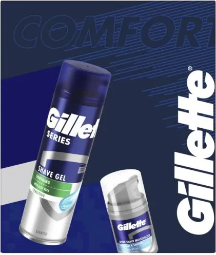 Gillette Series Sensitive Гел за бръснене за чувствителна кожа 200 мл + Афтършейв 3в1 SPF15+ 50 мл