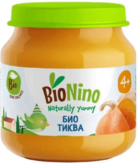 BioNino Био зеленчуково пюре тиква 4М+ 120 гр