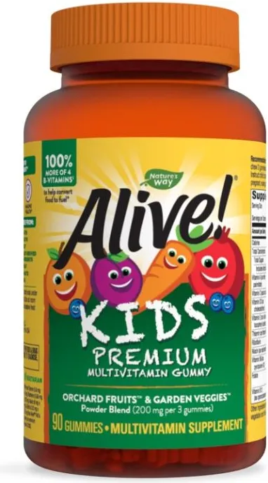 Nature's Way Alive Kids Premium Алайв мултивитамини за деца х90 желирани таблетки