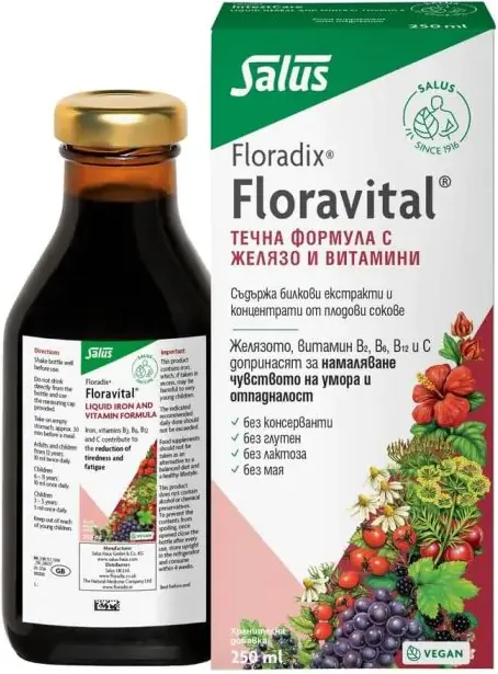 Floradix Floravital Билково - плодов еликсир с желязо 250 мл