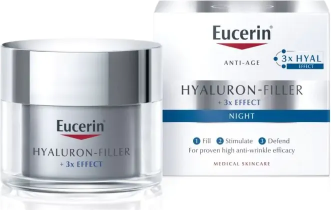Eucerin Hyaluron-Filler Нощен крем за лице против бръчки 50 мл