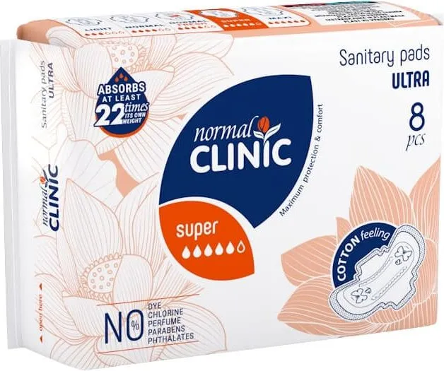 Normal Clinic Ultra Cotton Super Дамски превръзки х8 бр