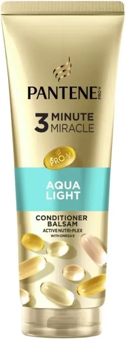 Pantene Aqua Light 3 Minute Miracle Балсам за тънка и склонна към омазняване коса 220 мл