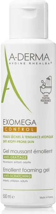 A-Derma Exomega Control Емолиентен пенещ се гел за лице и тяло 500 мл