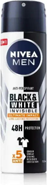 Nivea Men Black & White Invisible Ultimate Impact Дезодорант спрей против изпотяване за мъже 150 мл