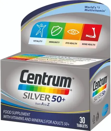Centrum Silver 50+ A-Z Силвър Витамини и минерали за хора на възраст над 50 години х30 таблетки Pfizer