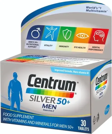 Centrum Silver Men 50+ A-Z Силвър Витамини и минерали за мъже х30 таблетки Pfizer