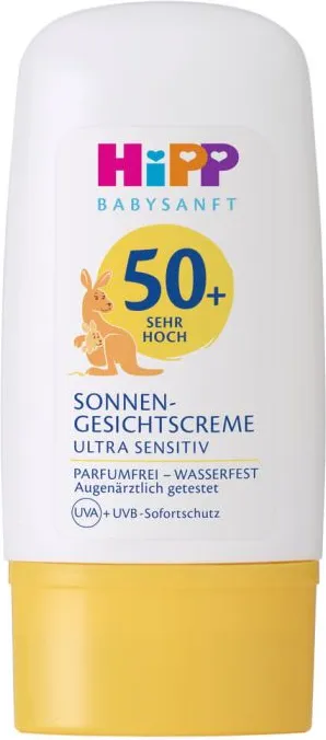 Hipp Baby Детски слънцезащитен крем за лице за чувствителна кожа 0М+ SPF50+ 30 мл