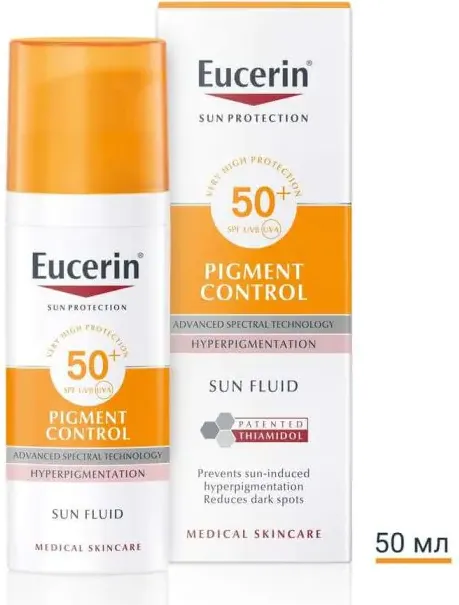 Eucerin Sun Pigment Control Слънцезащитен флуид за лице при хиперпигментации SPF50+ 50 мл