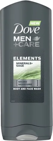 Dove Men+ Care Elements Подхранващ душ-гел за лице и тяло с минерали и градински чай за мъже 250 мл