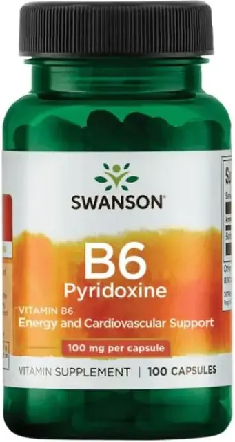 Swanson Vitamin B-6 Pyridoxine Витамин В6 пиридоксин 100 мг х 100 капсули