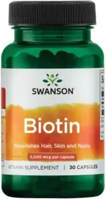 Swanson Biotin Биотин за косата, кожата и ноктите 30 капсули