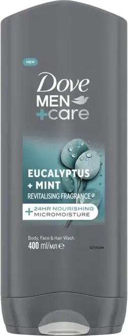 Dove Men+ Care Eucalyptus + Mint душ гел за лице, тяло и коса за мъже 400 мл