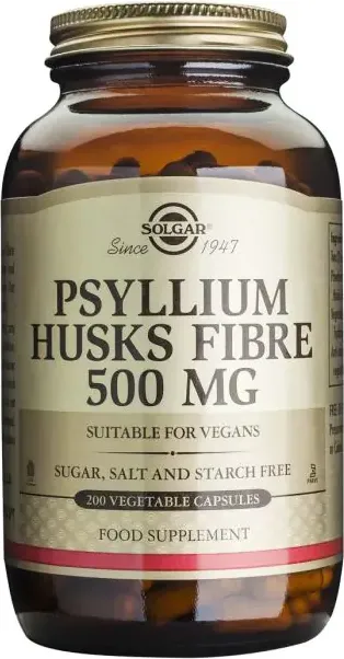 Solgar Psyllium Husks Fibre Псилиум хуск фибри за добро храносмилане 500 мг x200 капсули