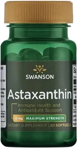 Swanson Astaxanthin - Maximum Strength Астаксантин максимална сила 12 мг х 30 софтгел капсули