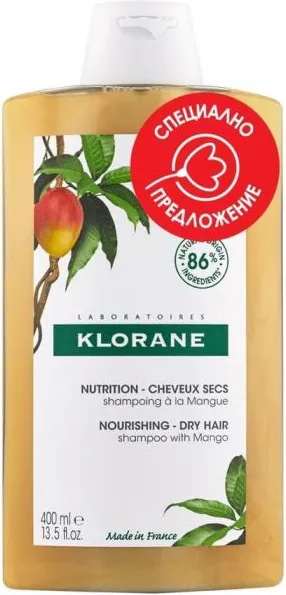 Klorane Подхранващ шампоан с масло от манго за суха коса 400 мл