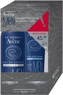 Avene Men Гел за бръснене 150 мл + Avene Men Балсам за след бръснене 75 мл Комплект